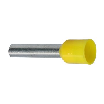 0,25 GUL. Endehylse, isolert, 0,25mm² 6mm, GUL, TM