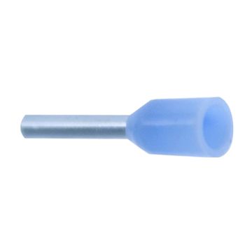0,25 LYSBLÅ L. Endehylse, isolert, 0,25mm² 8mm, LYSBLÅ