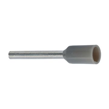 0,75 GRÅ C. Endehylse isolert, 0,75mm², 8mm, GRÅ, DIN