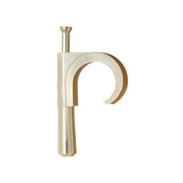 PCN 8/11. Plastklammer m/plugg og spiker, 8-11mm KLAR/HVIT