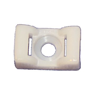 TC 140. Feste/monteringsplate 14x8 mm hvit/nylon