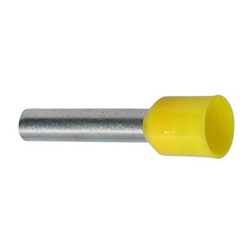1,0 GUL STL. Endehylse isolert, stor krave, 1,0mm² - 12mm, GUL