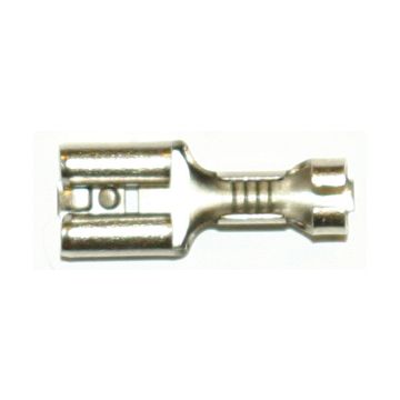 B 2507 STÅL. Uisolert kabelsko, flatstifthylse, hun (6,3 x 0,8mm), 1,5-2,5mm², stål, 300º