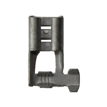 B 1507 FLA 8. Uisolert kabelsko, flatstifthylse, hun (6,3 x 0,8mm), i vinkel, lang 0,75-1,5mm²