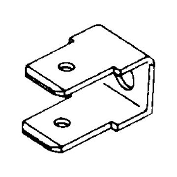 B 2907 H 4 Uisolert kabelsko, Flatstiftkobling, 2x90º tilkobling (M4 festehull)