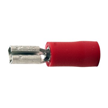 A 0503 FL 5. Isolert flatstifthylse (hun). 1,5mm², rød