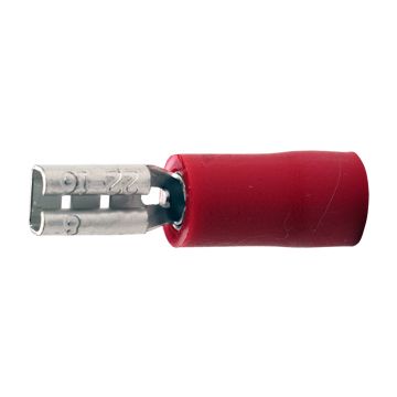 A 0503 FL 8. Isolert flatstifthylse (hun). 1,5mm², rød