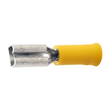 A 0403 FL 5. Isolert flatstifthylse (hun). 0,5mm², gul