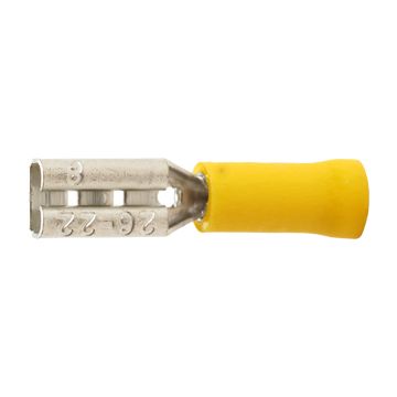 A 0403 FL 8. Isolert flatstifthylse (hun). 0,5mm², gul