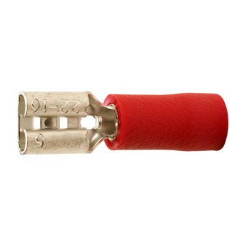 A 1504 FL 5. Isolert flatstifthylse (hun). 1,5mm², rød