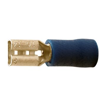 A 2504 FL 8. Isolert flatstifthylse (hun). 2,5mm², blå