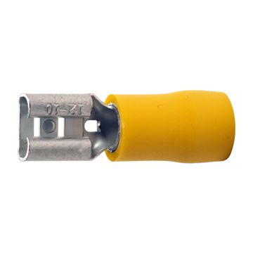 A 4607 FL. Isolert flatstifthylse, (hun). 6mm², gul