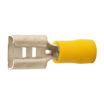 A 4609 FL. Isolert flatstifthylse (hun). 6mm², gul