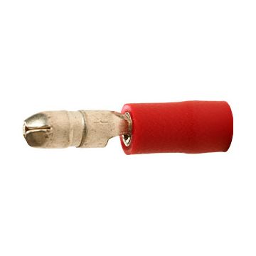 A 1504 HA. Isolert rundstift, han (ø=4mm). 1,5mm², rød