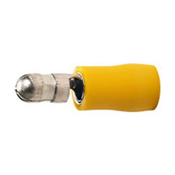 A 4605 HA. Isolert rundstift, (han). 6mm², gul