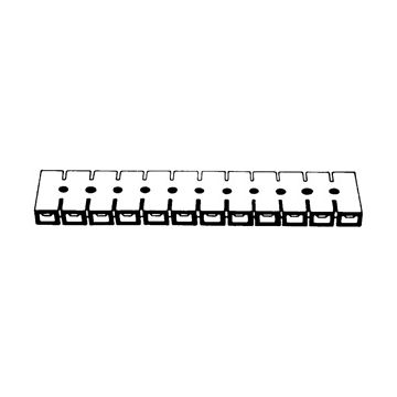 404/12 Koblingsstykke, 12 pol, separate 6,3x0,8mm, lang isolasjon