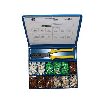 AS 350 Assortiment, med isolerte endehylser 10-35mm² og enkel tang