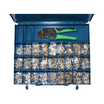 AS 1500 Assortiment, uisolerte kabelsko 0,75-6mm², med tang med retursperre, stort sett
