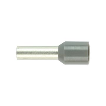 4,0 GRÅ. Endehylse isolert, 4,0mm², 10mm, GRÅ