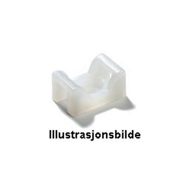 MB 53 A Feste/monteringsplate for strips 19 x 19 mm hvit/nylon