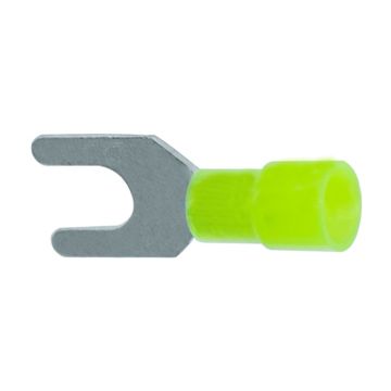 A 0543 G. Isolert gaffelkabelsko 0,5mm² M4, gul