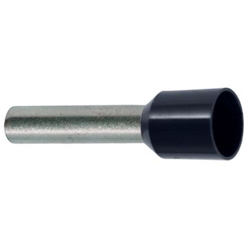 1,5 SORT C. Endehylse isolert, 1,5mm², 8mm, SORT. DIN+TM