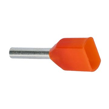 4,0 ORANGE TVILL. Endehylse isolert, tvilling 2x4,0mm², 12mm, ORANGE, TM 